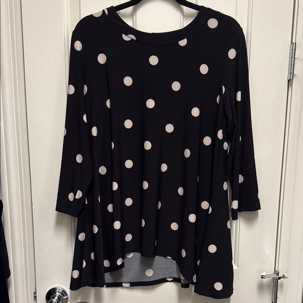 Black and White Polka Dot Women's Top